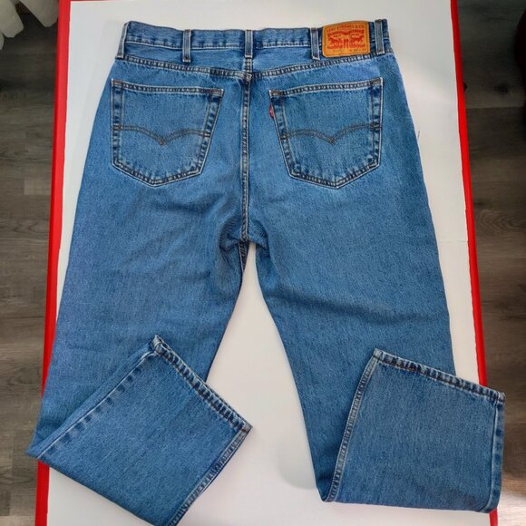 Levi's 516 jeans men's size W38 X L30 denim blue slim straight zip fly - Picture 3 of 16